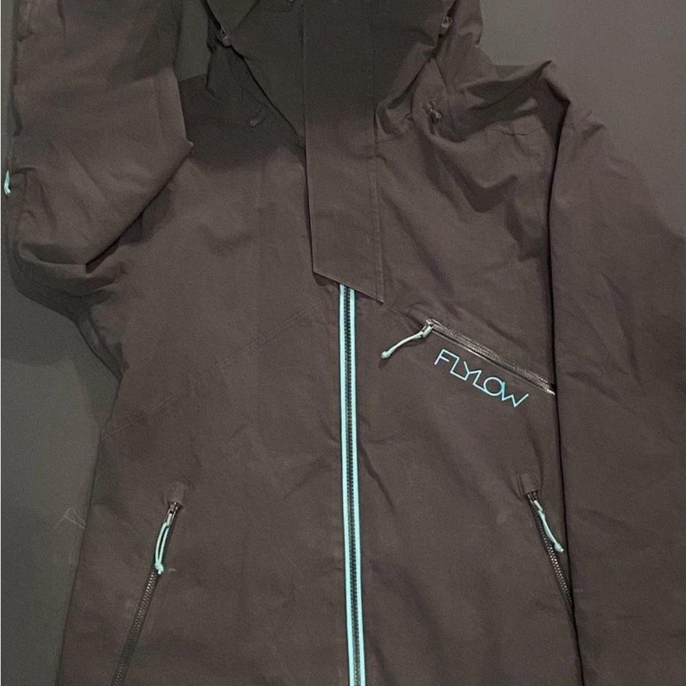 Flylow Women's Sarah Ski Jacket - Dark Grey with Teal Accents